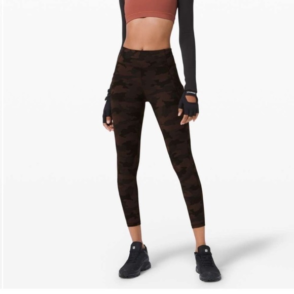LULULEMON invigorate high rise tight camo brown size 6 - Picture 3 of 8